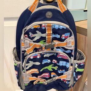 PBK Mackenzie Transportation Navy Backpack with Vehicles and Planes